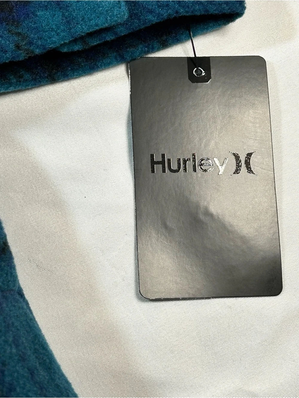 Hurley Blue & Teal Plaid Zip Fleece Jacket